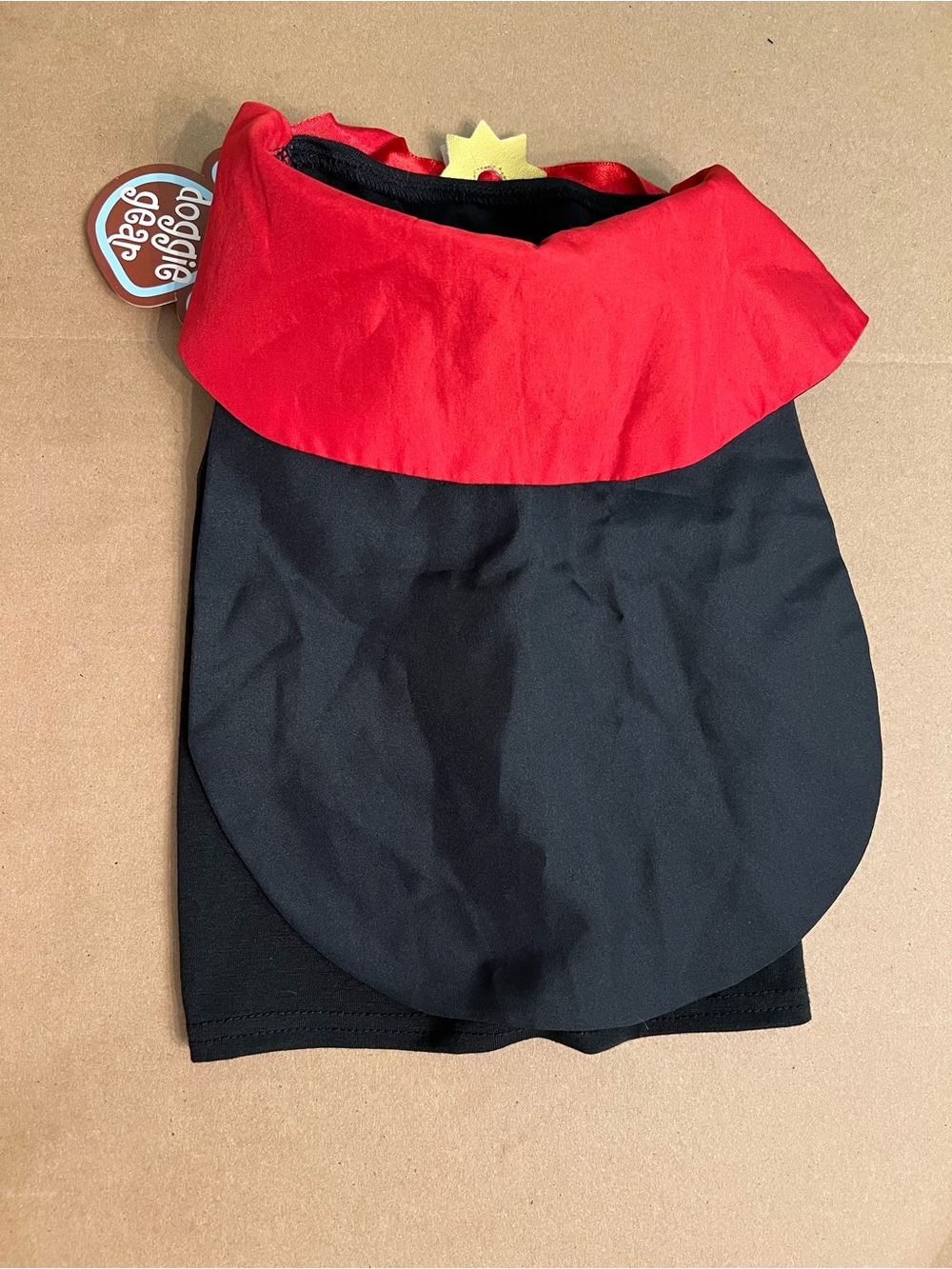 Red and Black Dog Cape Costume - Pet Dog Clothing. Size Small